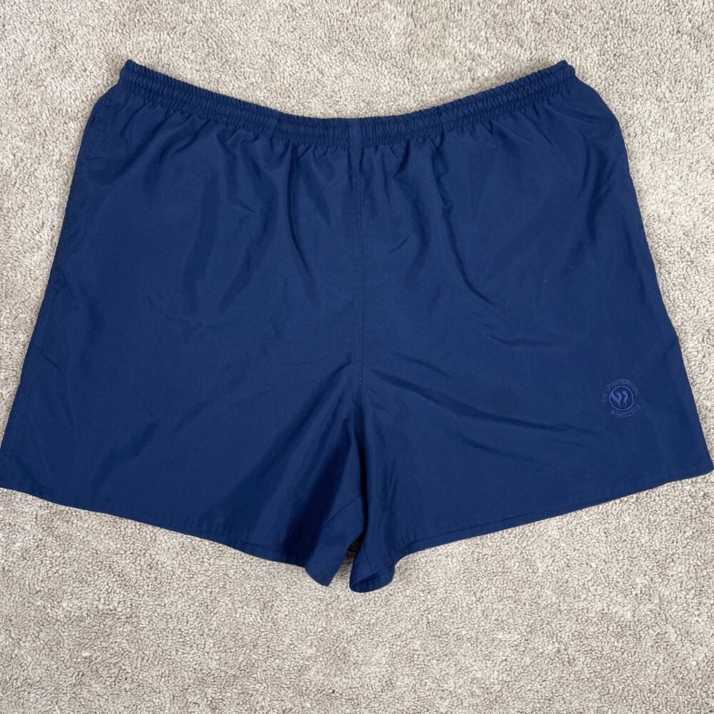 Wimbledon Tennis Shorts Mens XL Navy Blue 90s Made In USA Vintage Lined Tennis